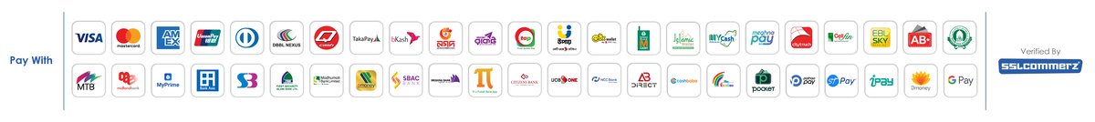 Accepted payment methods: Visa, Mastercard, American Express, DBBL Nexus, bKash, Nagad, Rocket and other Bangladeshi bank and mobile financial services — verified by SSLCommerz